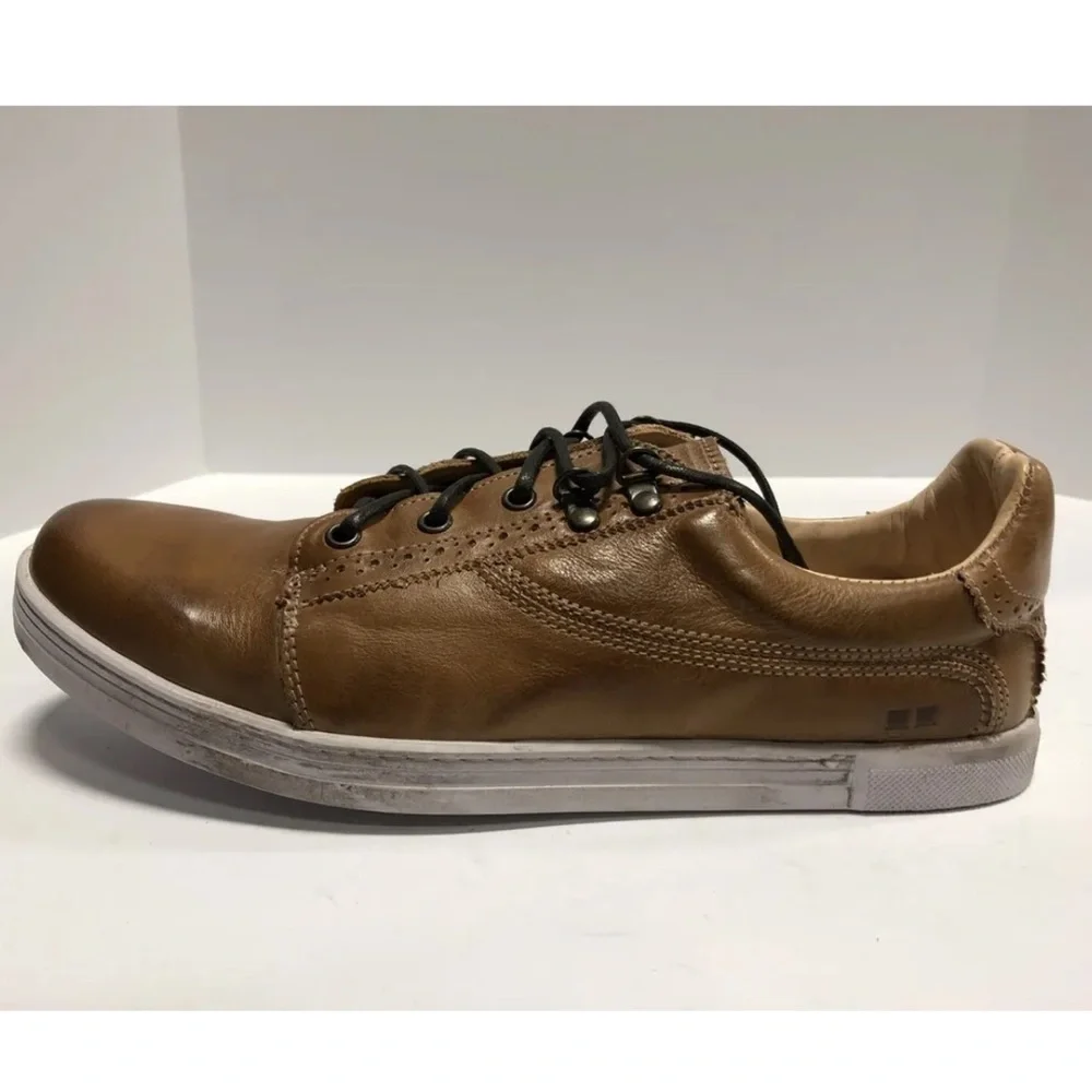Bed Stu Men’s Land, Brown Leather Lace-Up Sneakers, Size 11 M